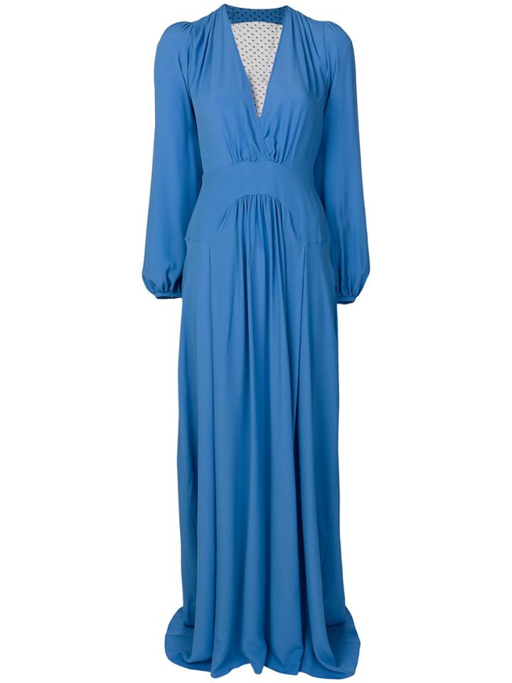 No21 V-neck Empire Line Dress - Blue