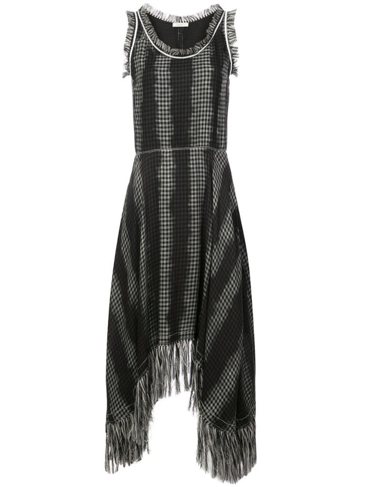 Nina Ricci Checked Fringe Dress - Black
