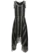 Nina Ricci Checked Fringe Dress - Black