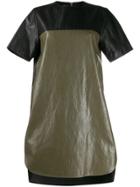 Cédric Charlier Two-tone Faux-leather Dress - Black