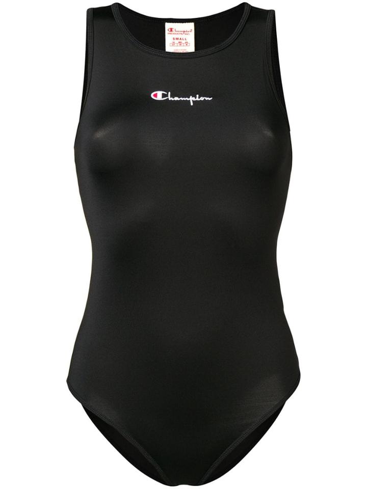 Champion Logo Embellished Swimsuit - Black