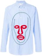 Comme Des Garçons Shirt Face Print Shirt - Blue