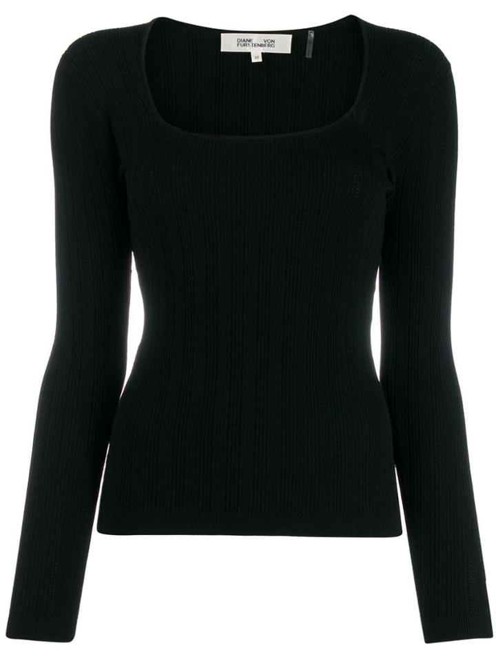 Diane Von Furstenberg Scoop Neck Top - Black