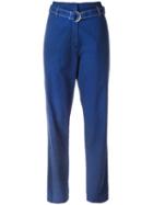 Vanessa Bruno Athé D-ring Belted Trousers, Women's, Size: 36, Blue, Cotton