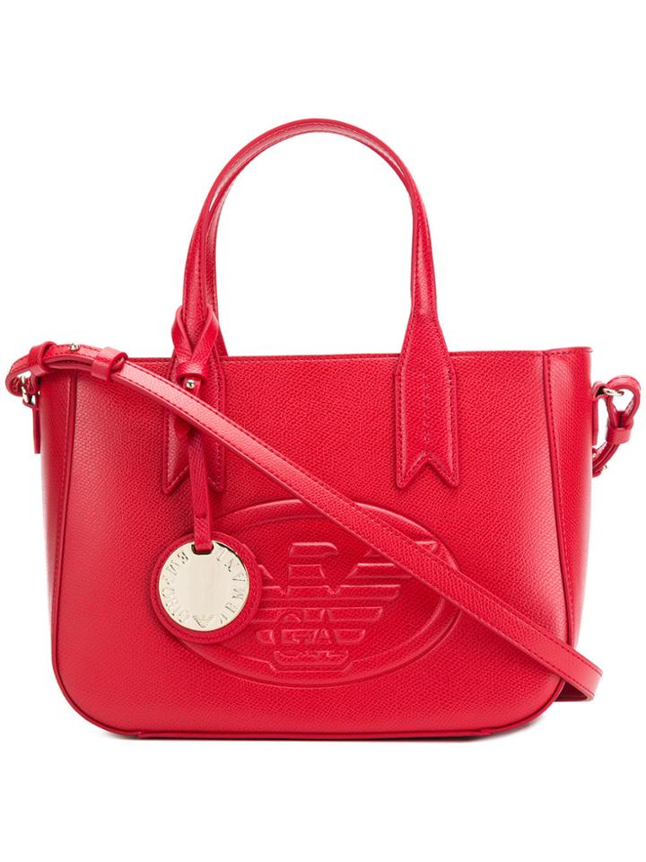 Emporio Armani Front Logo Tote Bag - Red