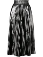 Mm6 Maison Margiela Pleated Cropped Trousers - Black