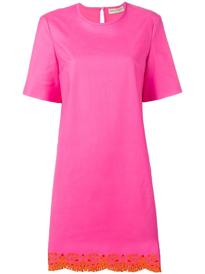 Emilio Pucci Sangallo Embroidered Shift Dress - Pink