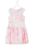 Roberto Cavalli Kids - Printed Ruffled Dress - Kids - Silk/acetate/cupro - 8 Yrs, Girl's, Pink/purple