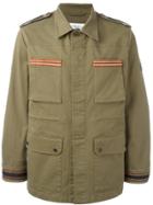 Fashion Clinic Timeless Embroidered Trim Field Jacket - Green