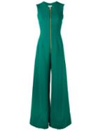 Natasha Zinko Zip Up Jumpsuit, Women's, Size: 34, Green, Wool/acetate/cupro