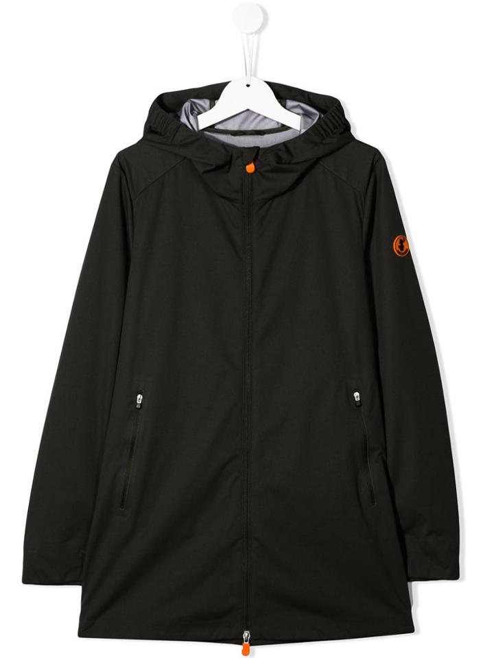 Save The Duck Kids Zipped Hooded Coat - Black