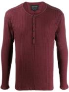 John Varvatos Long-sleeve Ribbed Top - Red