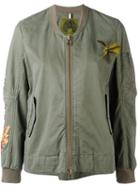 Alessandra Chamonix 'berenice' Embroidered Bomber Jacket, Women's, Size: 42, Green, Cotton