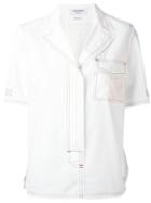 Thom Browne Contrast Shirt, Women's, Size: 42, White, Cotton/silk