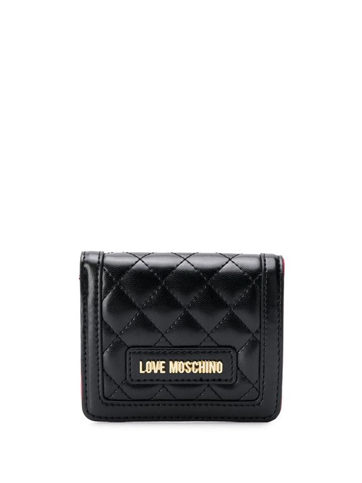 Love Moschino Small Logo Patch Wallet - Black