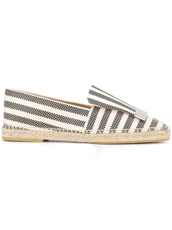 Sergio Rossi Striped Espadrilles - White