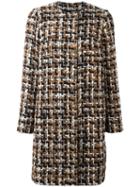 Dolce & Gabbana Tweed Coat, Women's, Size: 40, Brown, Wool/nylon/acrylic/silk