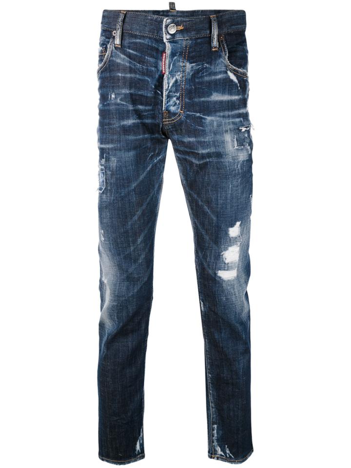 Dsquared2 Distressed Skater Jeans - Blue