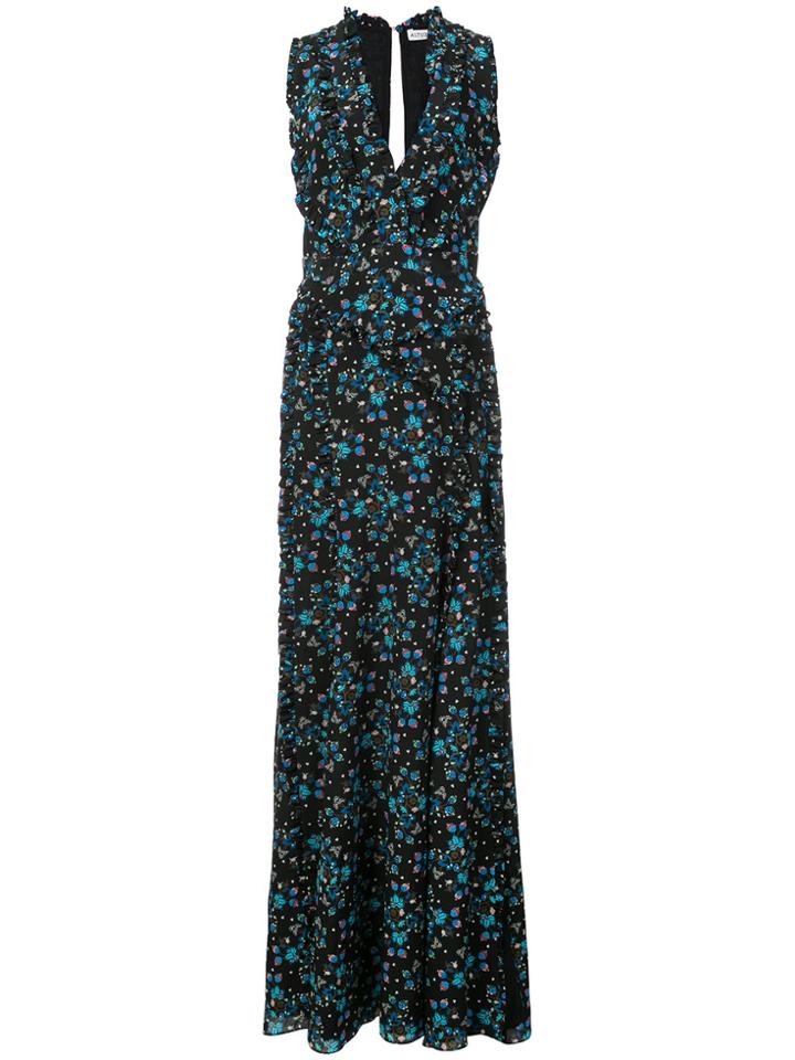 Altuzarra Floral Flared Maxi Dress - Black