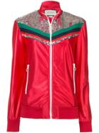 Gucci Sequin Panel Sports Jacket - Red