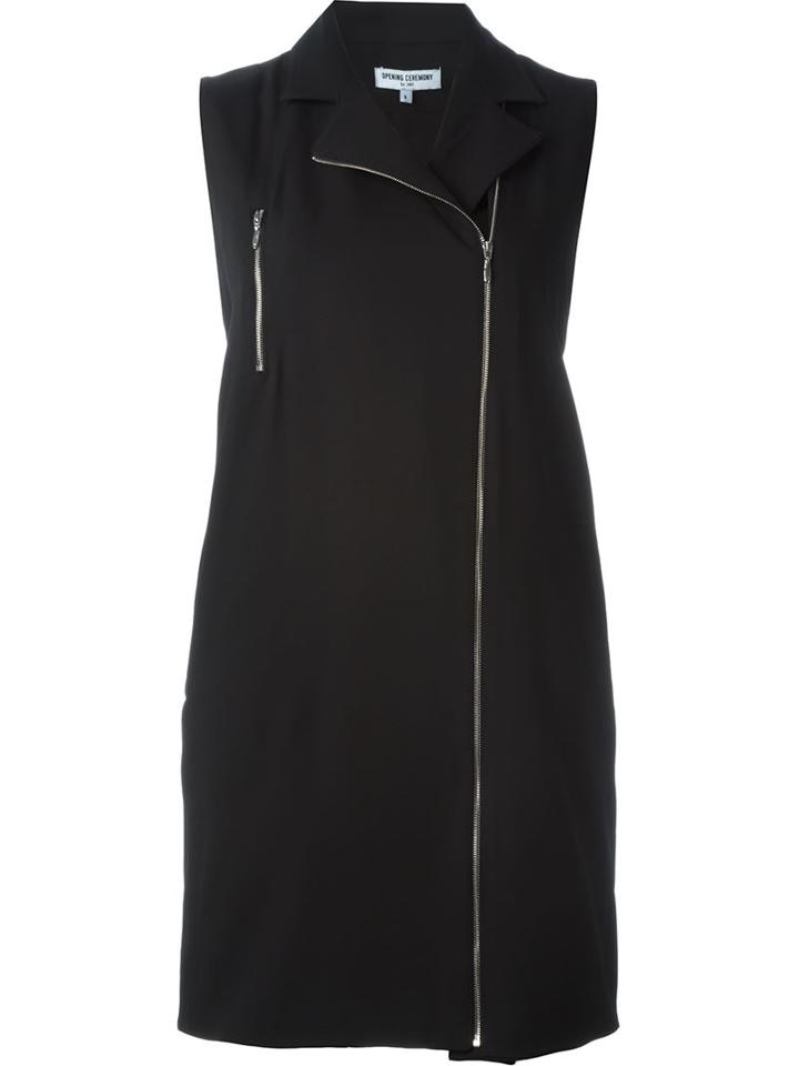 Opening Ceremony Zipped Short Dress, Women's, Size: 0, Black, Polyethylene/polyester