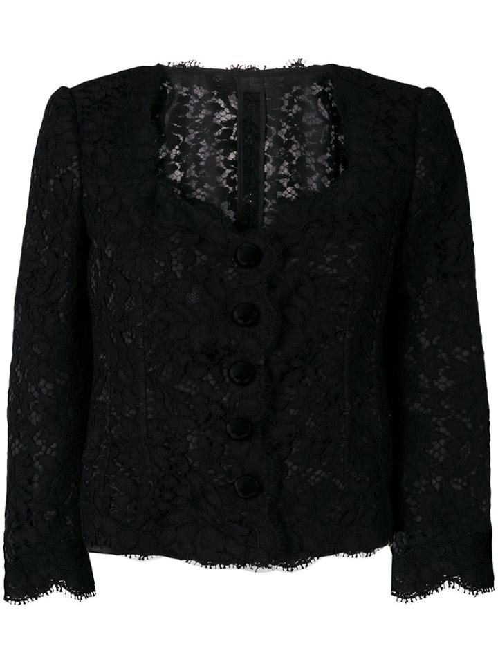 Dolce & Gabbana Lace Fitted Jacket - Black