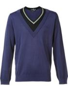 Raf Simons X Fred Perry Contrast Neck Jumper - Blue