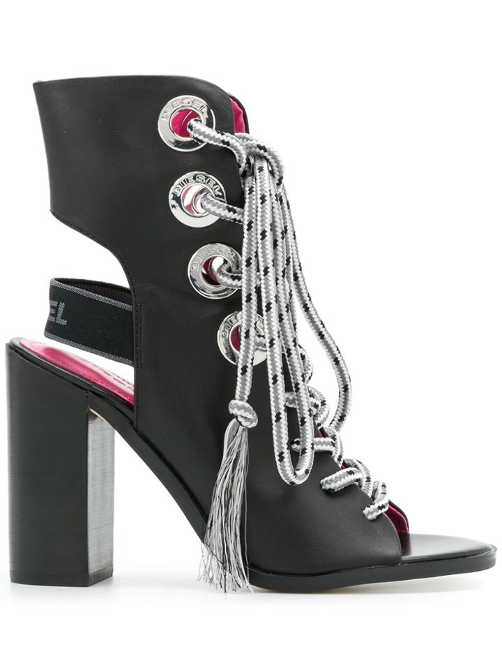 Diesel D-arlin Boot Sandals - Black