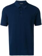Roberto Collina Perforated Polo Shirt - Blue