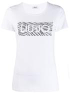 Liu Jo Crystal Embellished Logo T-shirt - White