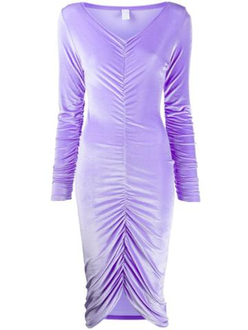 Fantabody Draped Velvet Dress - Purple