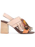 See By Chloé Fringed Slingback Sandals - Nude & Neutrals