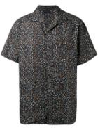 Lanvin Printed Short Sleeve Shirt, Men's, Size: 39, Black, Cotton