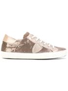 Philippe Model Embellished Lace Up Sneakers - Nude & Neutrals