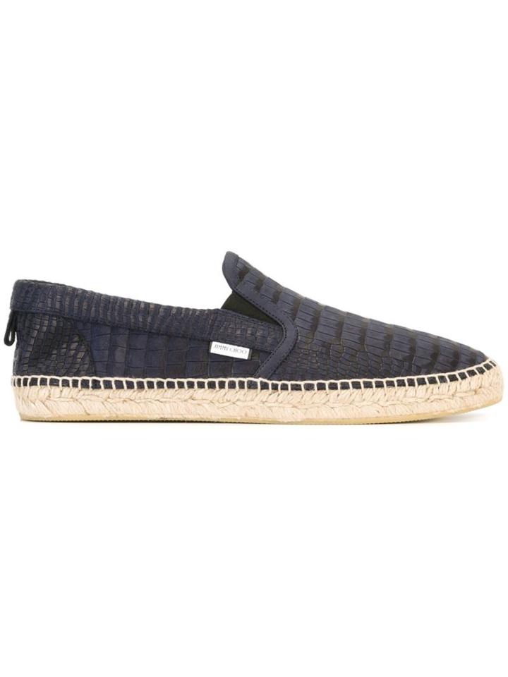Jimmy Choo Vlad Espadrilles, Men's, Size: 42, Blue, Calf Leather/leather/raffia/rubber