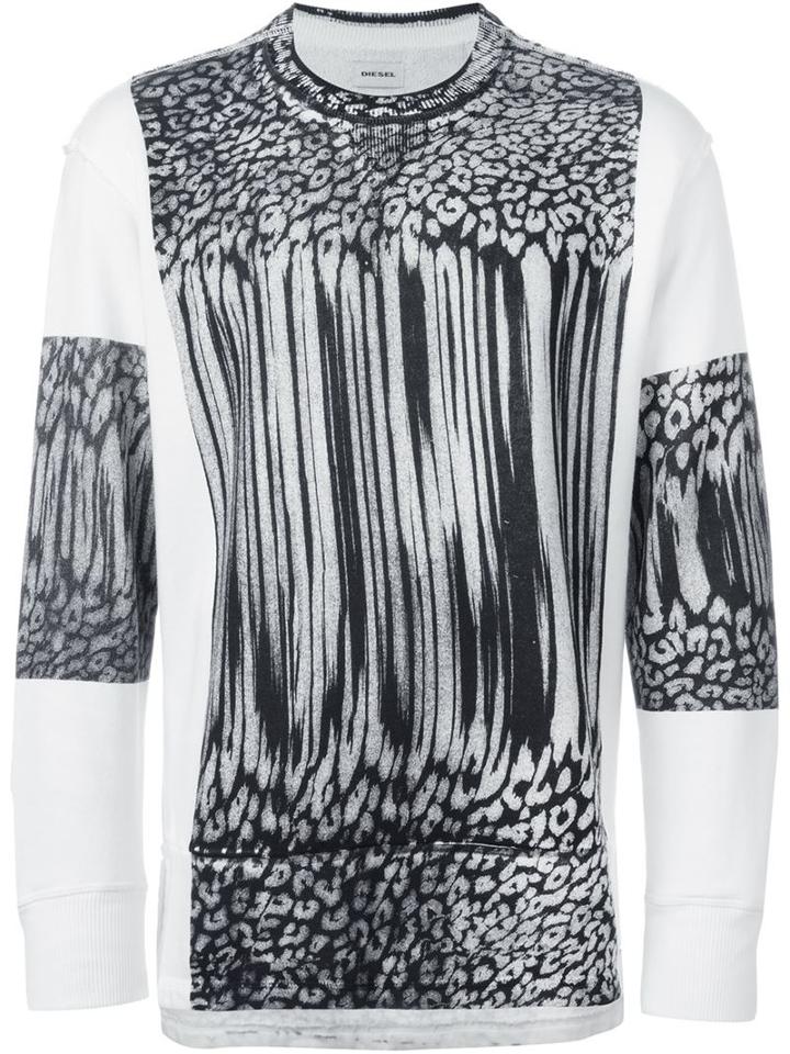Diesel Leopard Panel Sweatshirt