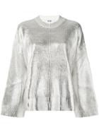 Msgm Coated Drop-shoulder Sweater - Silver