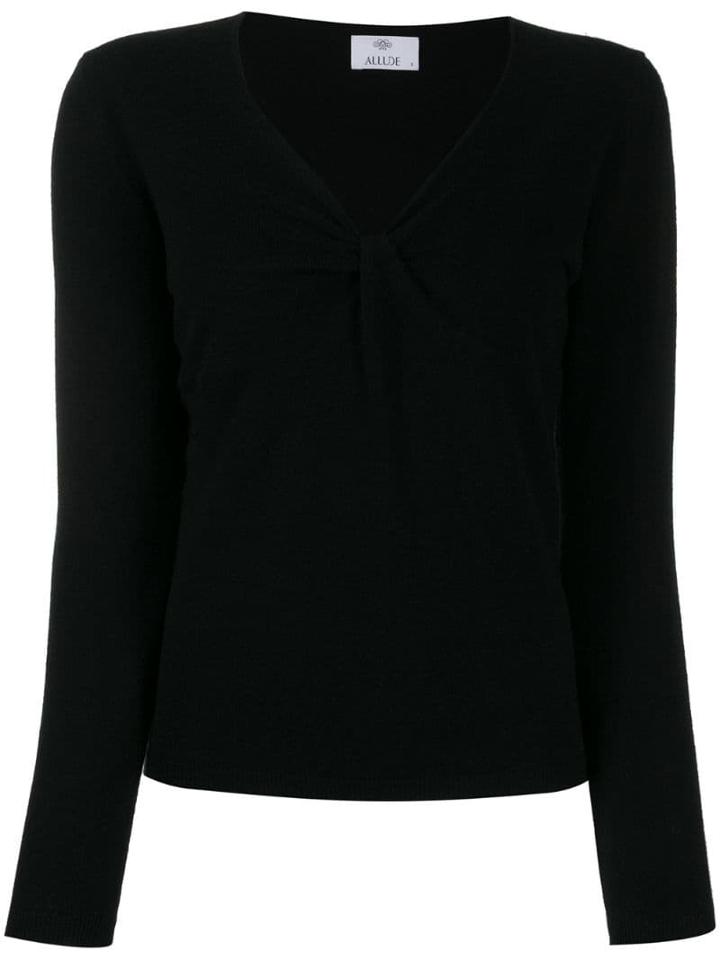 Allude V-neck Sweater - Black