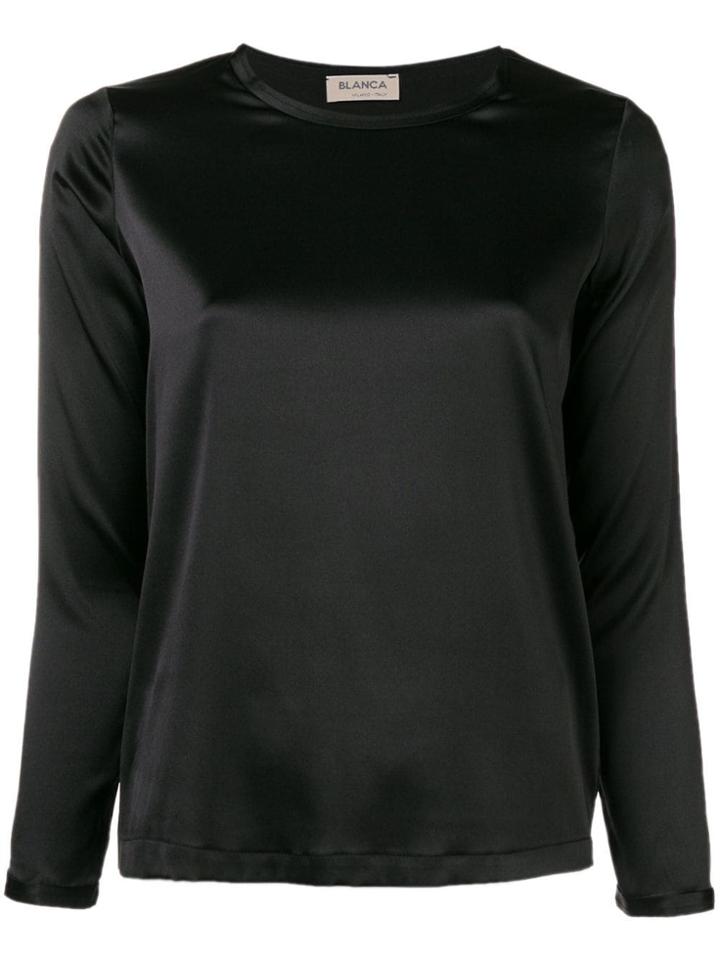 Blanca Round Neck Blouse - Black
