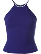 David Koma Embellished Spaghetti Strap Top, Women's, Size: 8, Blue, Polyamide/spandex/elastane/wool
