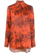 Victoria Victoria Beckham Forest Print Shirt - Orange