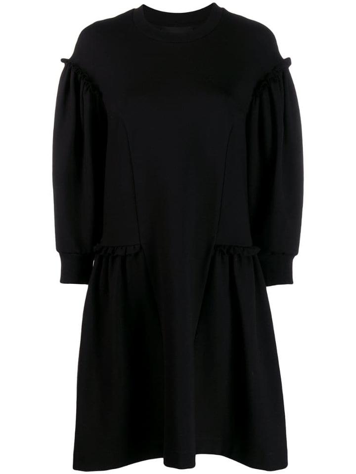Simone Rocha Frill Flared Longsleeved Dress - Black