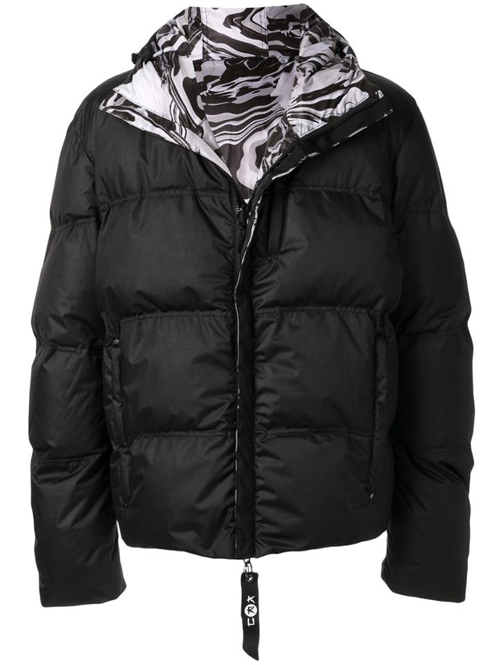 Kru Reversible Hooded Down Jacket - Black