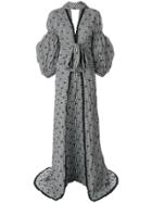 Jonathan Simkhai Smocked Gingham Blouson Sleeve Maxi Dress - Black