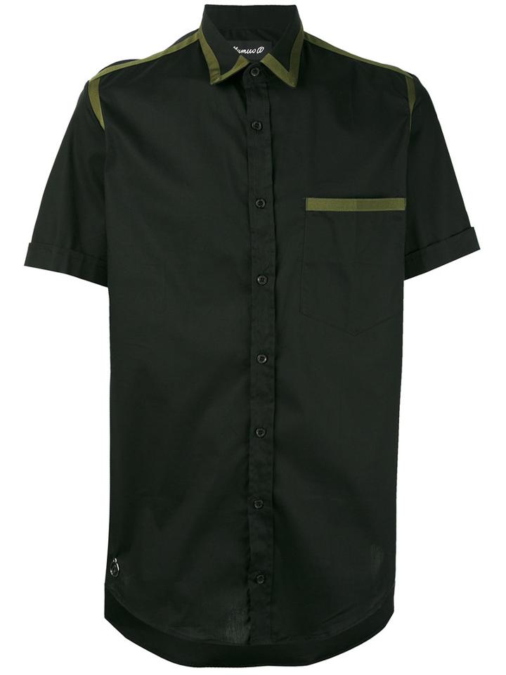 Numero00 - Contrast Trim Shirt - Men - Cotton/spandex/elastane - S, Black, Cotton/spandex/elastane