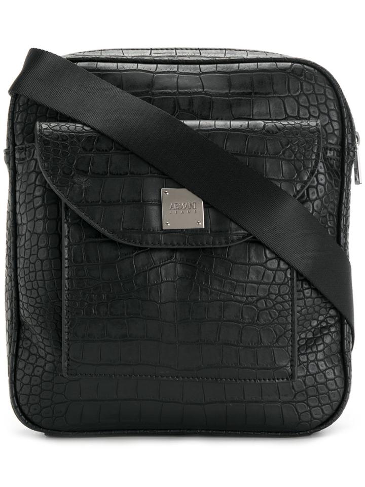 Armani Jeans Square Messenger Bag - Black