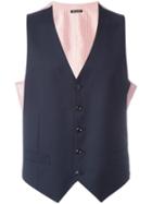 Giorgio Armani Striped Back Waistcoat, Men's, Size: 50, Blue, Virgin Wool/silk/acetate/viscose