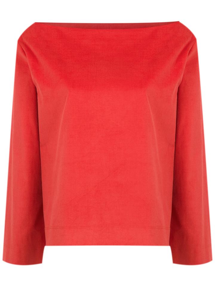 Gloria Coelho Boat Neck Blouse - Red