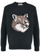 Maison Kitsuné Fox Crewneck Sweater - Grey