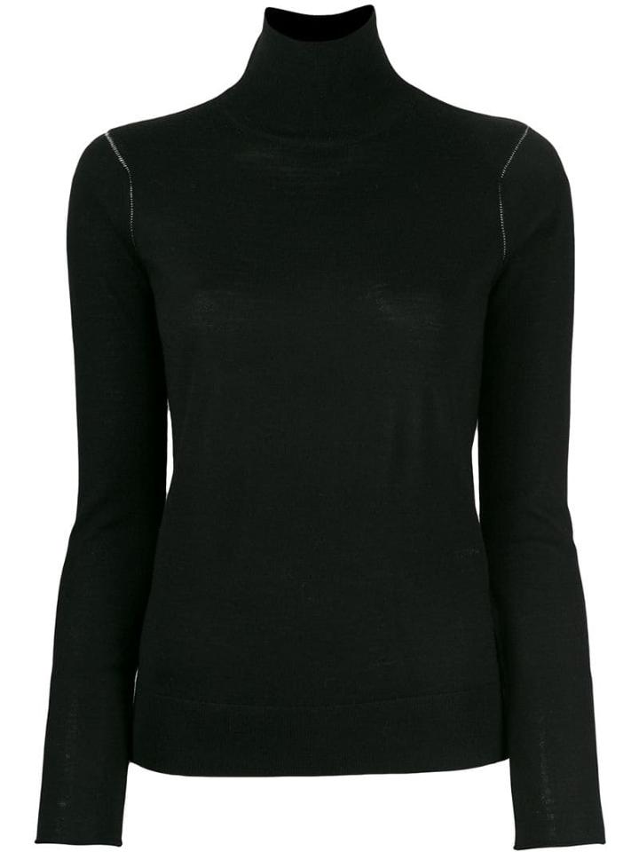 Joseph Turtle Neck Knitted Sweater - Black